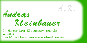 andras kleinbauer business card